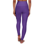 Purple Prove Them Wrong High Waisted Leggings With Black Logo (Non Embroidered)