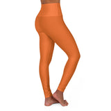 Orange Prove Them Wrong High Waisted Leggings With Black Logo (Non Embroidered)