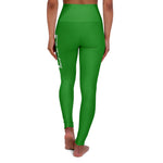 Green Prove Them Wrong High Waisted Leggings With White Logo (Non Embroidered)