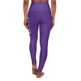 Purple Prove Them Wrong High Waisted Leggings With White Logo (Non Embroidered)