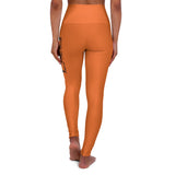 Orange Prove Them Wrong High Waisted Leggings With Black Logo (Non Embroidered)