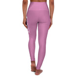 Pink Prove Them Wrong High Waisted Leggings With White Logo (Non Embroidered)