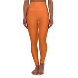 Orange Prove Them Wrong High Waisted Leggings With Black Logo (Non Embroidered)