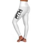 White Prove Them Wrong High Waisted Leggings With Black Logo (Non Embroidered)