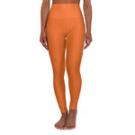 Orange Prove Them Wrong High Waisted Leggings With White Logo (Non Embroidered)