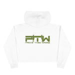 Prove Them Wrong Crop Top Hoodie With Olive Green Logo (Multiple Hoodie Colors Non/Embroidered)