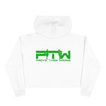 Prove Them Wrong Crop Top Hoodie With Light Green Logo (Multiple Hoodie Colors Non/Embroidered)