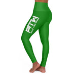 Green Prove Them Wrong High Waisted Leggings With White Logo (Non Embroidered)