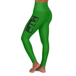 Green Prove Them Wrong High Waisted Leggings With Black Logo (Non Embroidered)