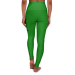 Green Prove Them Wrong High Waisted Leggings With Black Logo (Non Embroidered)