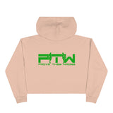 Prove Them Wrong Crop Top Hoodie With Light Green Logo (Multiple Hoodie Colors Non/Embroidered)