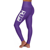 Purple Prove Them Wrong High Waisted Leggings With White Logo (Non Embroidered)