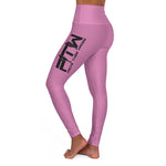 Pink Prove Them Wrong High Waisted Leggings With Black Logo (Non Embroidered)