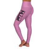 Pink Prove Them Wrong High Waisted Leggings With Black Logo (Non Embroidered)