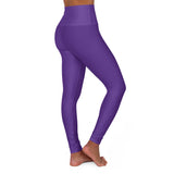 Purple Prove Them Wrong High Waisted Leggings With Black Logo (Non Embroidered)