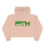 Prove Them Wrong Crop Top Hoodie With Green Logo (Multiple Hoodie Colors Non/Embroidered)