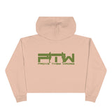 Prove Them Wrong Crop Top Hoodie With Olive Green Logo (Multiple Hoodie Colors Non/Embroidered)