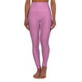 Pink Prove Them Wrong High Waisted Leggings With Black Logo (Non Embroidered)