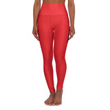 Red Prove Them Wrong High Waisted Leggings With Black Logo (Non Embroidered)