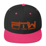 Prove Them Wrong Snapback Hat With Orange Logo (Multiple Hat Colors/Embroidered)