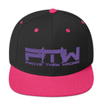 Prove Them Wrong Snapback Hat With Purple Logo (Multiple Hat Colors/Embroidered)