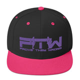 Prove Them Wrong Snapback Hat With Purple Logo (Multiple Hat Colors/Embroidered)