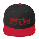 Prove Them Wrong Snapback Hat With Red Logo (Multiple Hat Colors/Embroidered)