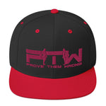 Prove Them Wrong Snapback Hat With PInk Logo (Multiple Hat Colors/Embroidered)