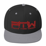 Prove Them Wrong Snapback Hat With Red Logo (Multiple Hat Colors/Embroidered)