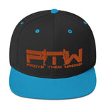 Prove Them Wrong Snapback Hat With Orange Logo (Multiple Hat Colors/Embroidered)