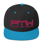 Prove Them Wrong Snapback Hat With PInk Logo (Multiple Hat Colors/Embroidered)