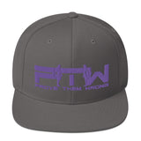 Prove Them Wrong Snapback Hat With Purple Logo (Multiple Hat Colors/Embroidered)