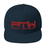 Prove Them Wrong Snapback Hat With Red Logo (Multiple Hat Colors/Embroidered)