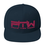 Prove Them Wrong Snapback Hat With PInk Logo (Multiple Hat Colors/Embroidered)