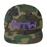 Prove Them Wrong Snapback Hat With Purple Logo (Multiple Hat Colors/Embroidered)