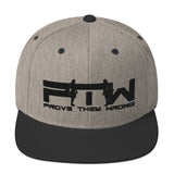 Prove Them Wrong Snapback Hat With Black Logo (Multiple Hat Colors/Embroidered)