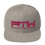 Prove Them Wrong Snapback Hat With PInk Logo (Multiple Hat Colors/Embroidered)