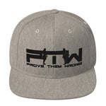 Prove Them Wrong Snapback Hat With Black Logo (Multiple Hat Colors/Embroidered)