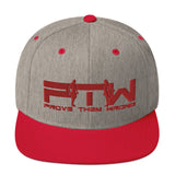 Prove Them Wrong Snapback Hat With Red Logo (Multiple Hat Colors/Embroidered)