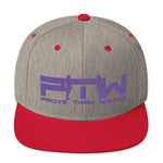 Prove Them Wrong Snapback Hat With Purple Logo (Multiple Hat Colors/Embroidered)