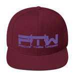 Prove Them Wrong Snapback Hat With Purple Logo (Multiple Hat Colors/Embroidered)