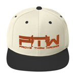 Prove Them Wrong Snapback Hat With Orange Logo (Multiple Hat Colors/Embroidered)