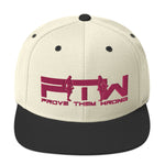 Prove Them Wrong Snapback Hat With PInk Logo (Multiple Hat Colors/Embroidered)