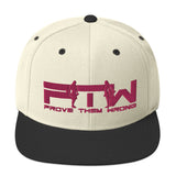 Prove Them Wrong Snapback Hat With PInk Logo (Multiple Hat Colors/Embroidered)