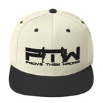 Prove Them Wrong Snapback Hat With Black Logo (Multiple Hat Colors/Embroidered)