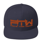 Prove Them Wrong Snapback Hat With Orange Logo (Multiple Hat Colors/Embroidered)