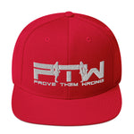 Prove Them Wrong Snapback Hat With White Logo (Multiple Hat Colors/Embroidered)