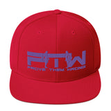 Prove Them Wrong Snapback Hat With Purple Logo (Multiple Hat Colors/Embroidered)