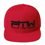 Prove Them Wrong Snapback Hat With Black Logo (Multiple Hat Colors/Embroidered)