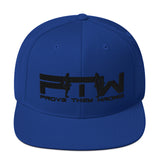 Prove Them Wrong Snapback Hat With Black Logo (Multiple Hat Colors/Embroidered)